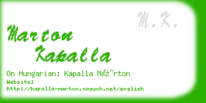 marton kapalla business card